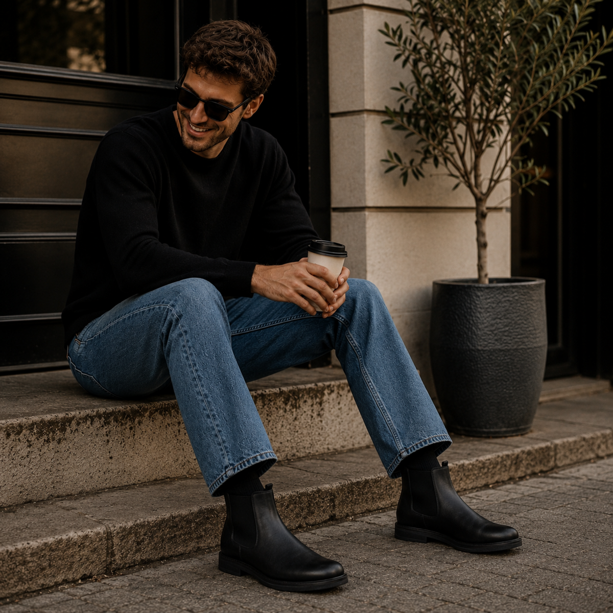 Slip-On Chelsea Boots with Padded Collar