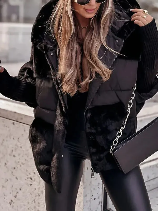 Oversized Teddy Puffer Coat with Hood