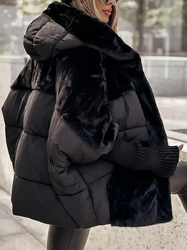 Oversized Teddy Puffer Coat with Hood