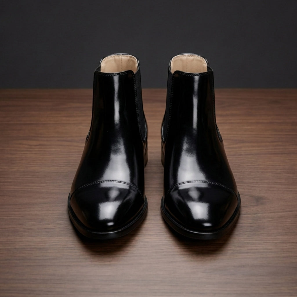 Cap Toe Faux Leather Chelsea Boots