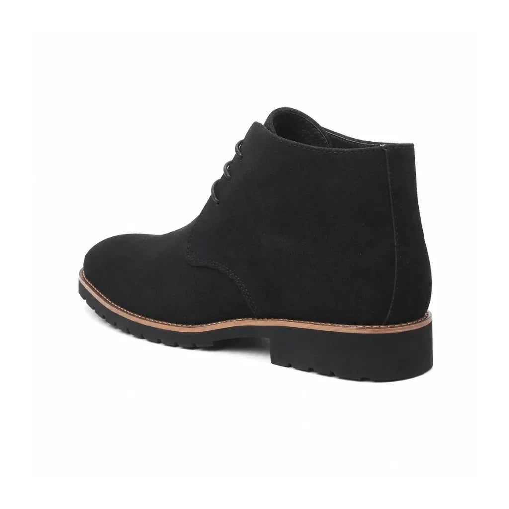 Suede Lace-Up Lug Sole Boots