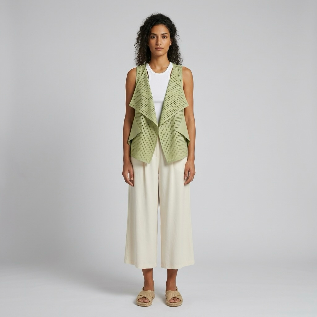 Cutout Waterfall Vest