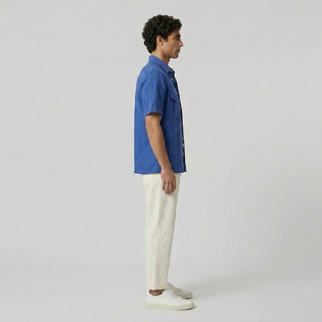 Linen-Blend Beach Shirt
