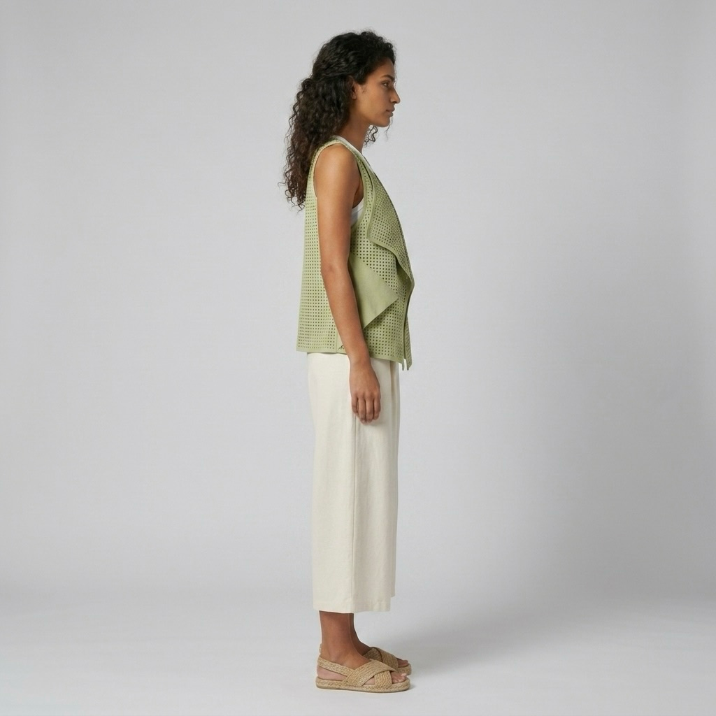 Cutout Waterfall Vest
