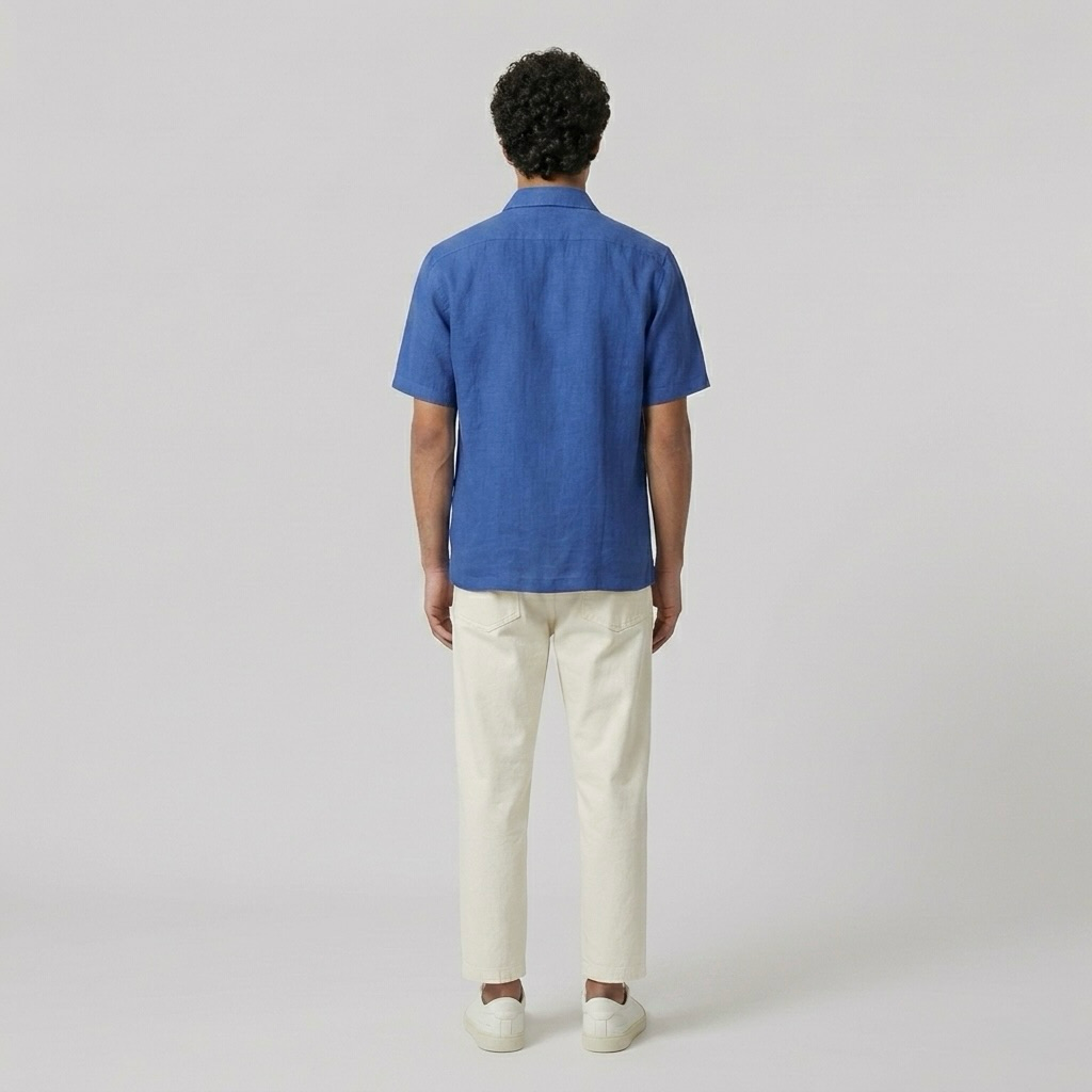 Linen-Blend Beach Shirt