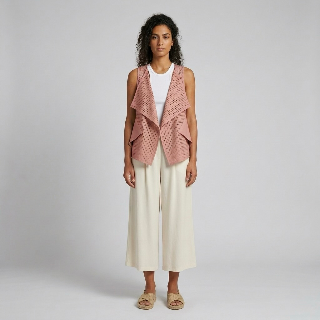 Cutout Waterfall Vest