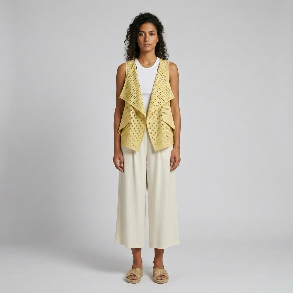 Cutout Waterfall Vest