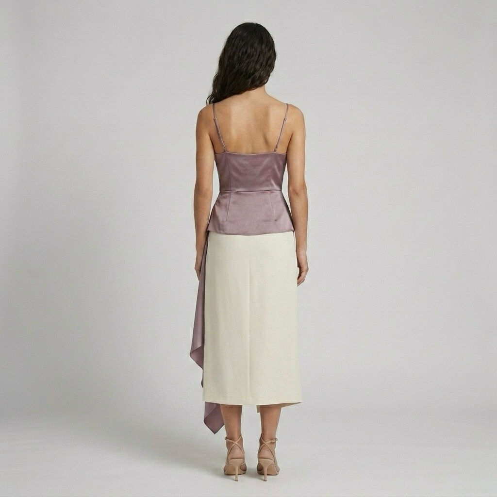 Cowl-Neck Satin Blouse