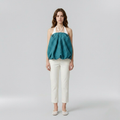 Bubble-Hem Halter Blouse