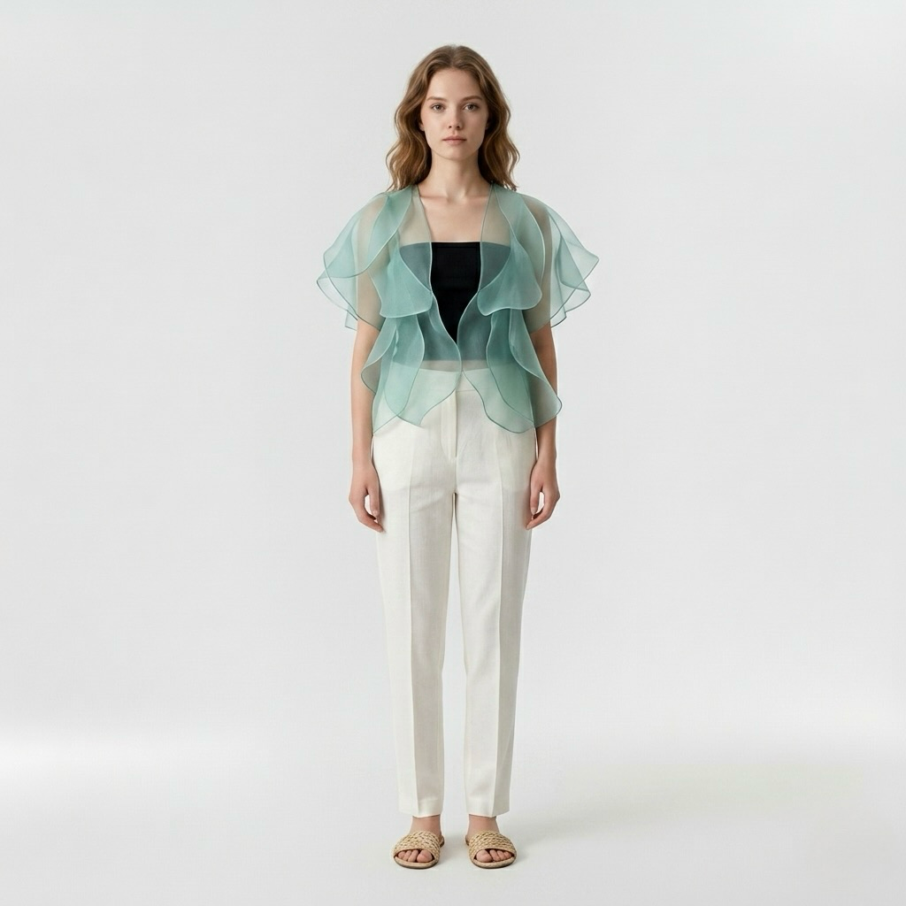 Ruffled Organza Blouse