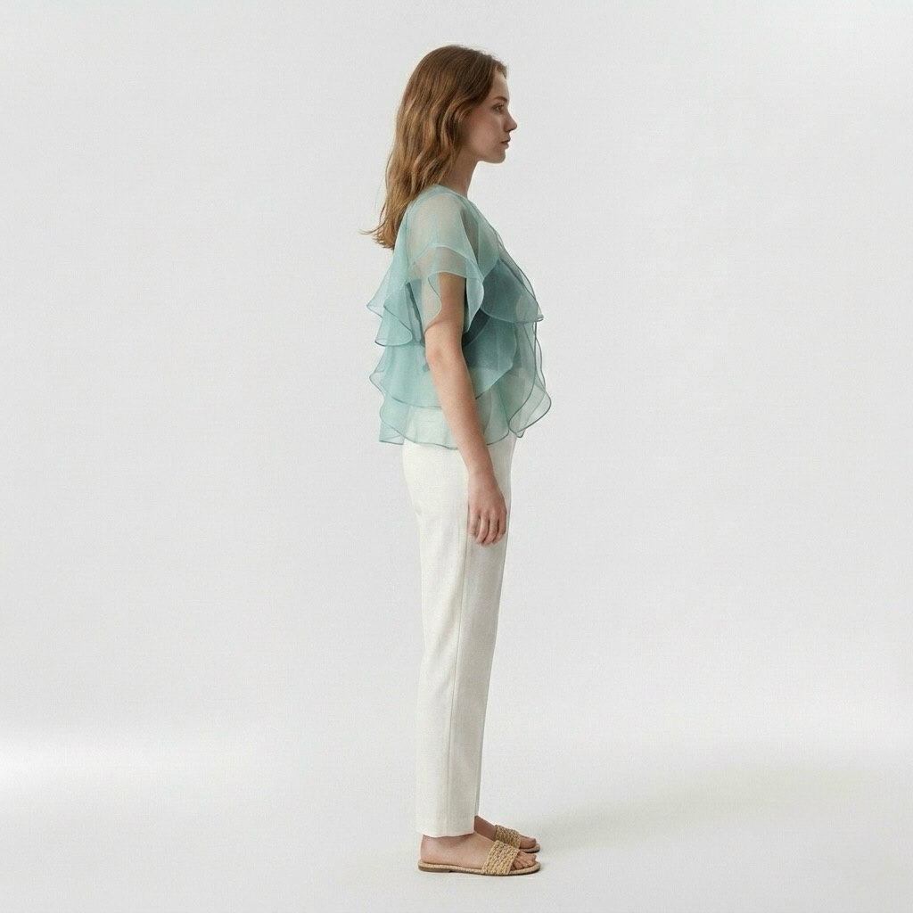 Ruffled Organza Blouse