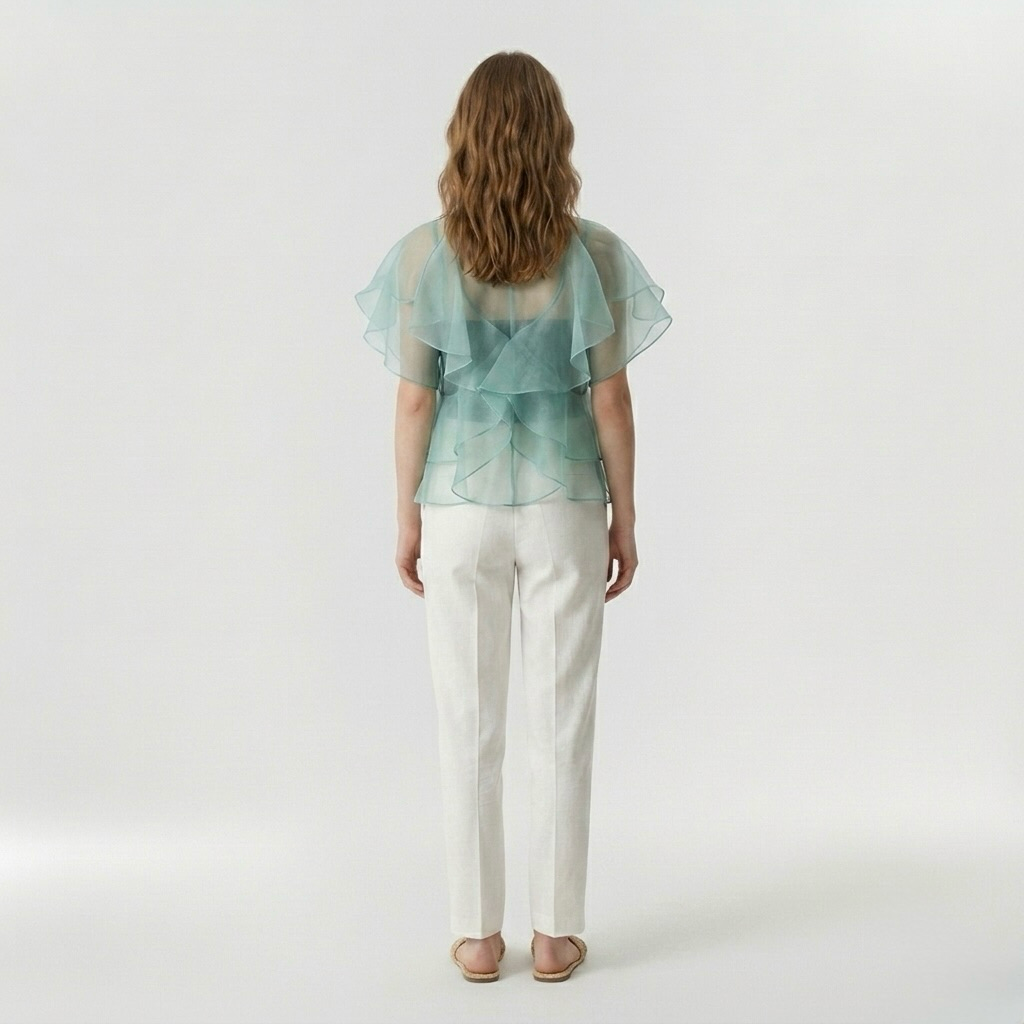 Ruffled Organza Blouse