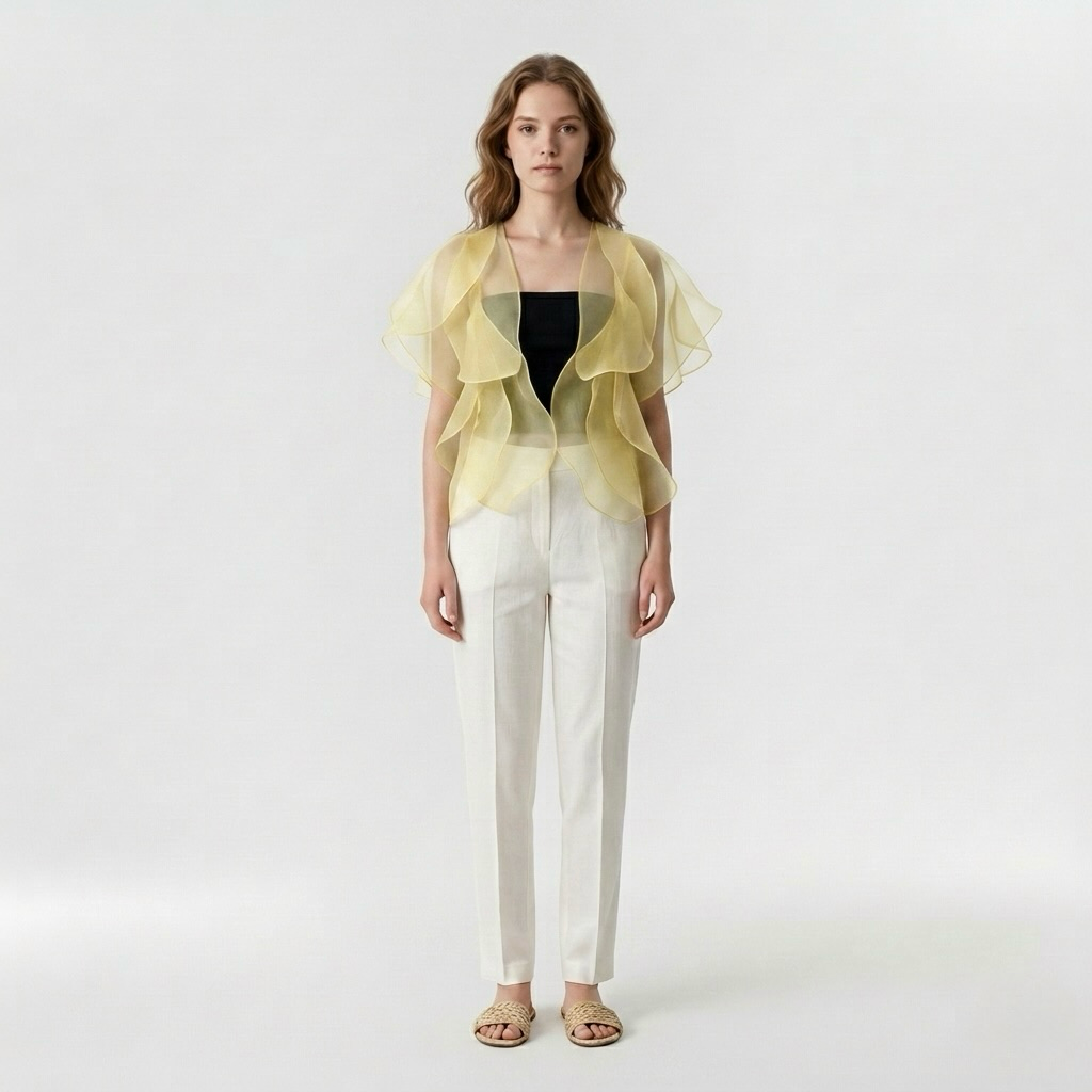 Ruffled Organza Blouse