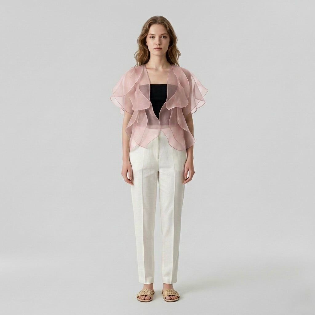 Ruffled Organza Blouse