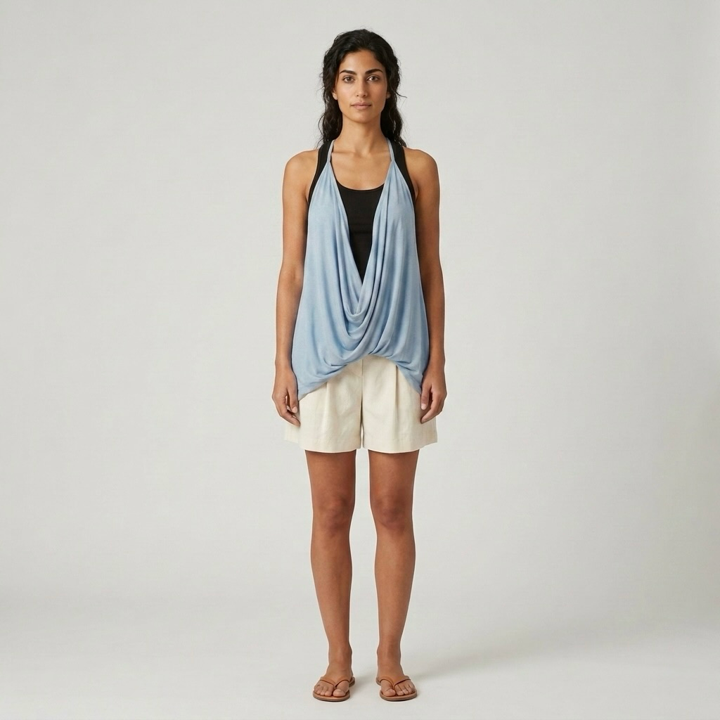 Draped Halter Blouse