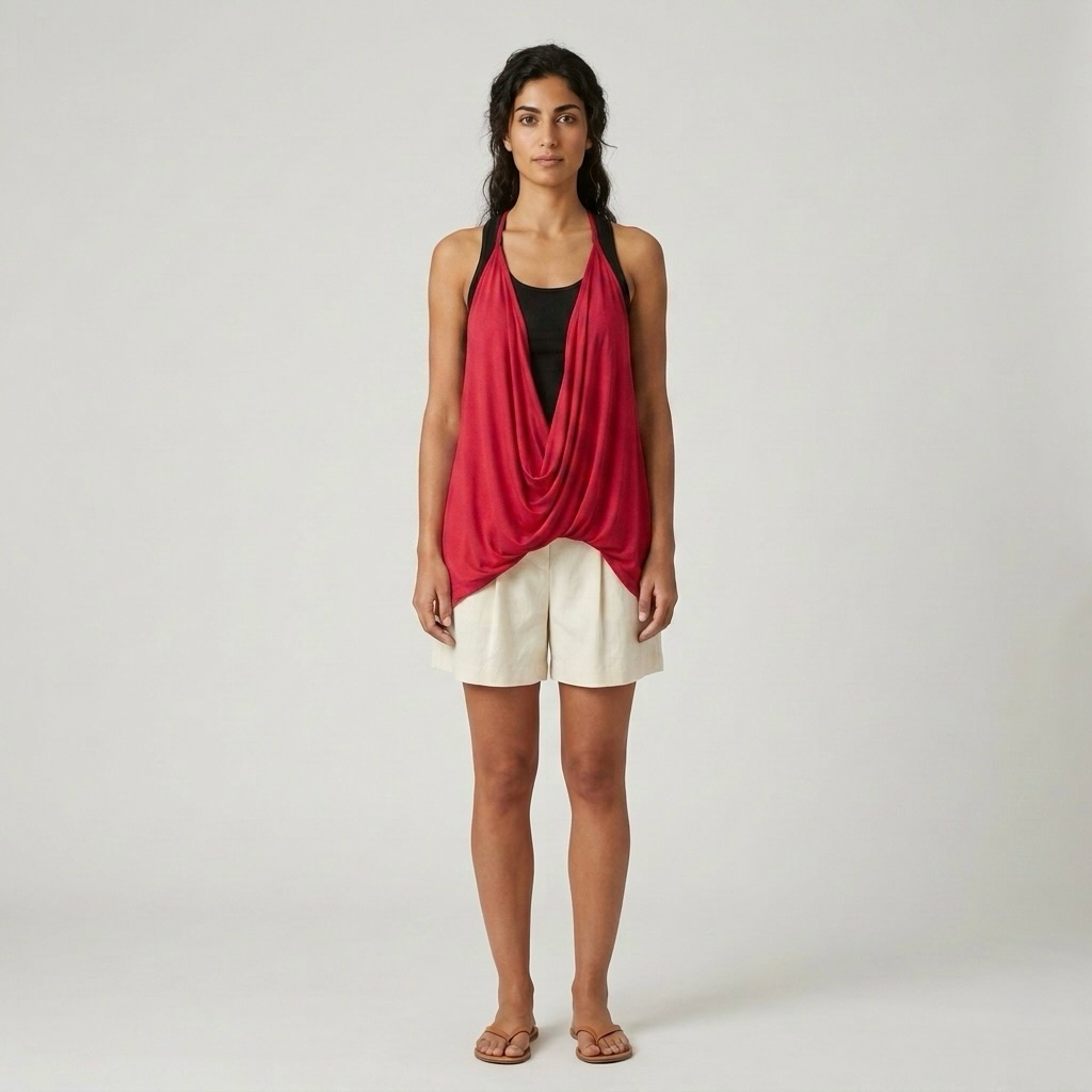 Draped Halter Blouse
