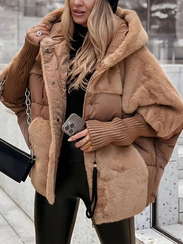 Oversized Teddy Puffer Coat with Hood