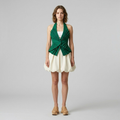 Pleated Halter Blouse