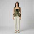 Perforated Peplum Vest