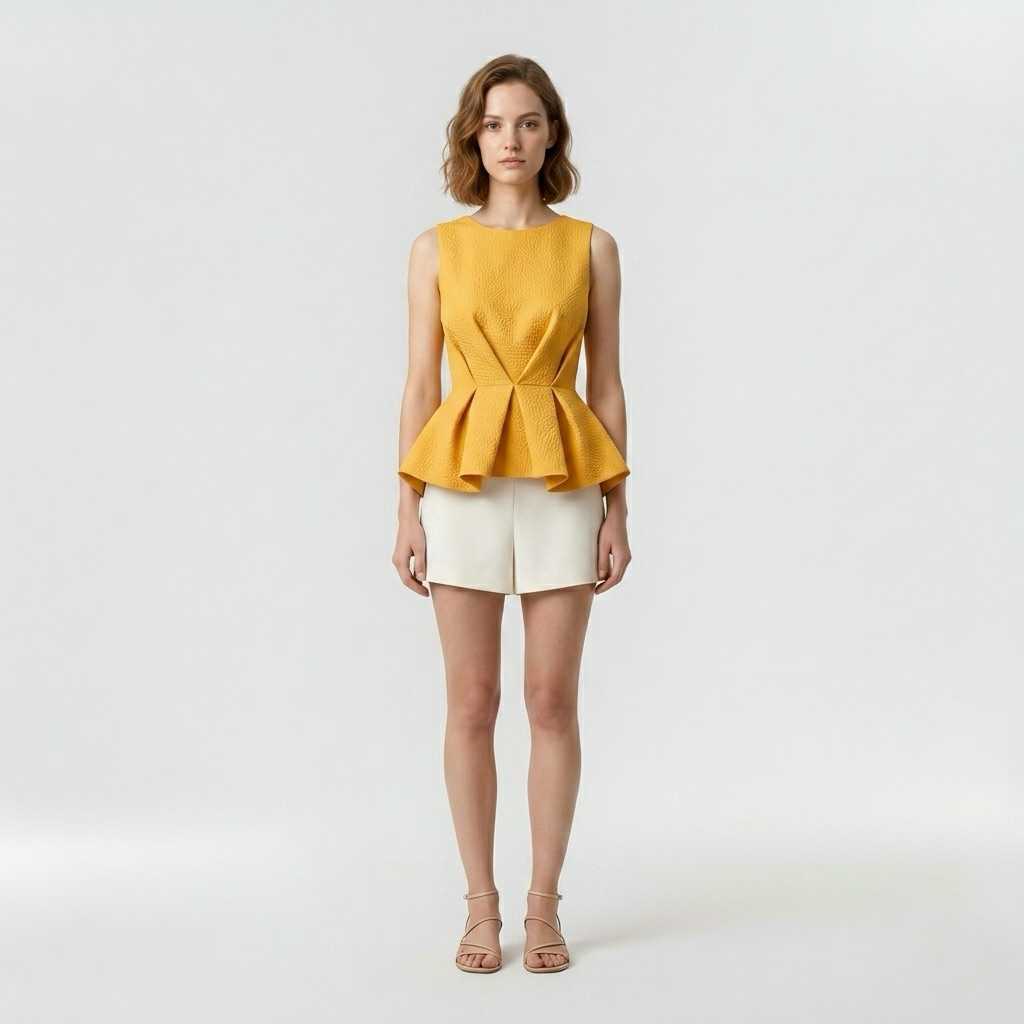 Sculpted Peplum Blouse