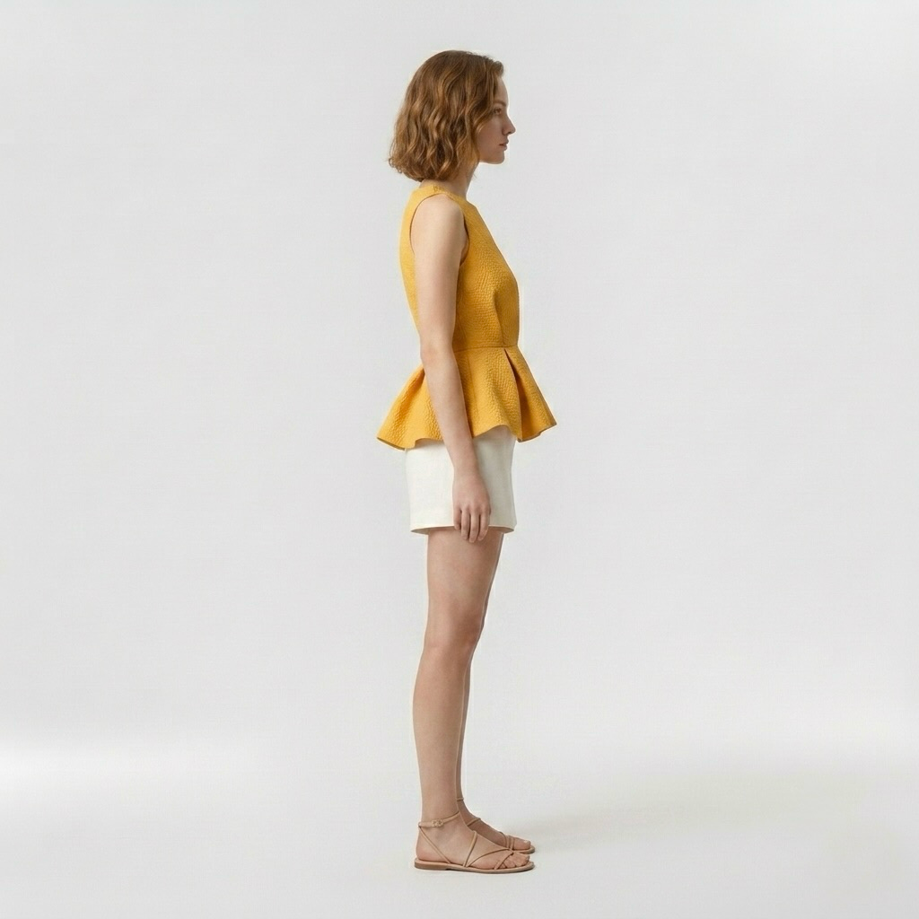 Sculpted Peplum Blouse