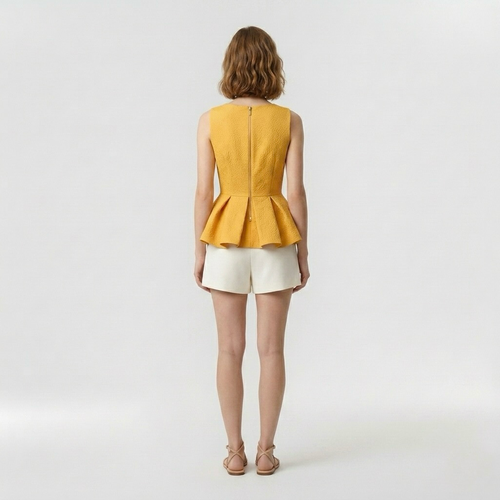 Sculpted Peplum Blouse
