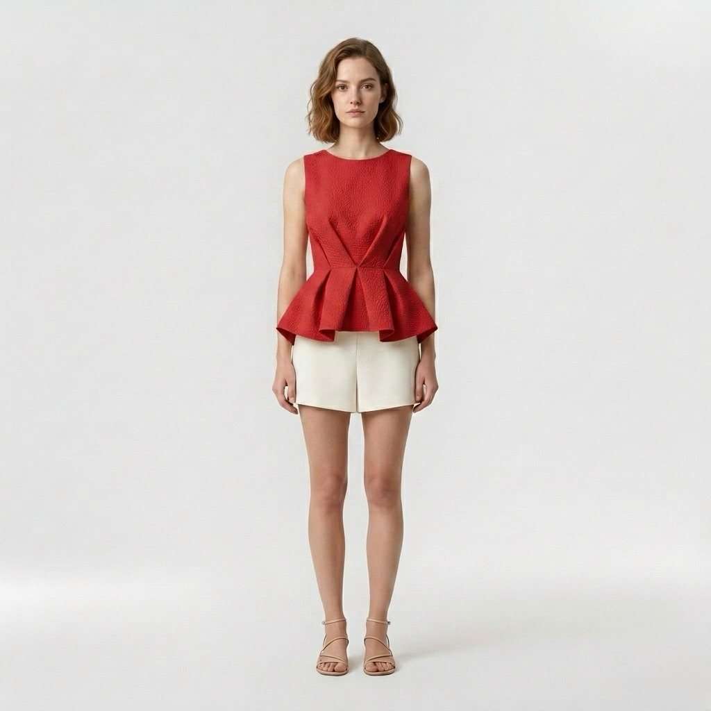 Sculpted Peplum Blouse