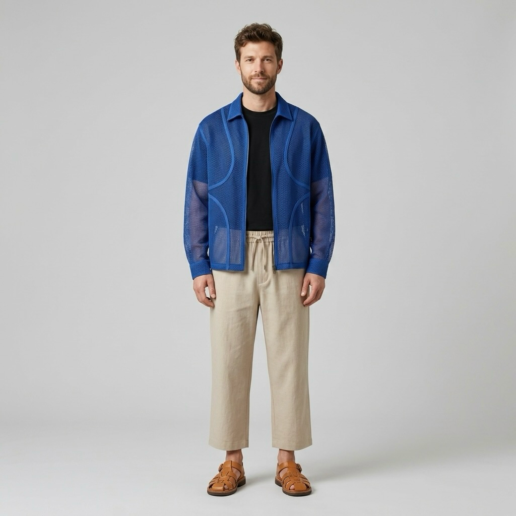 Mesh Overshirt Jacket