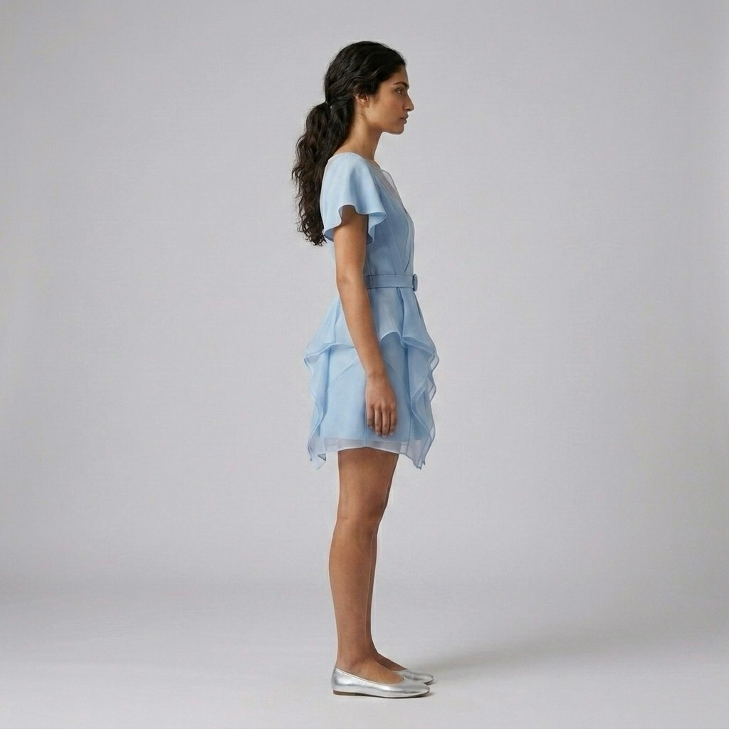 Cascade-Hem Mini Dress
