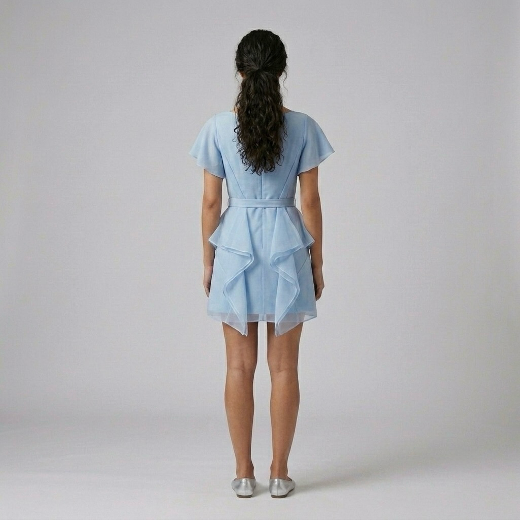 Cascade-Hem Mini Dress
