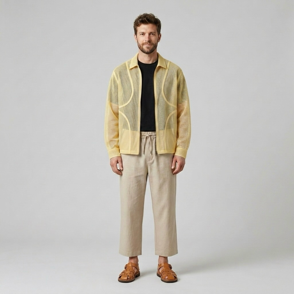Mesh Overshirt Jacket