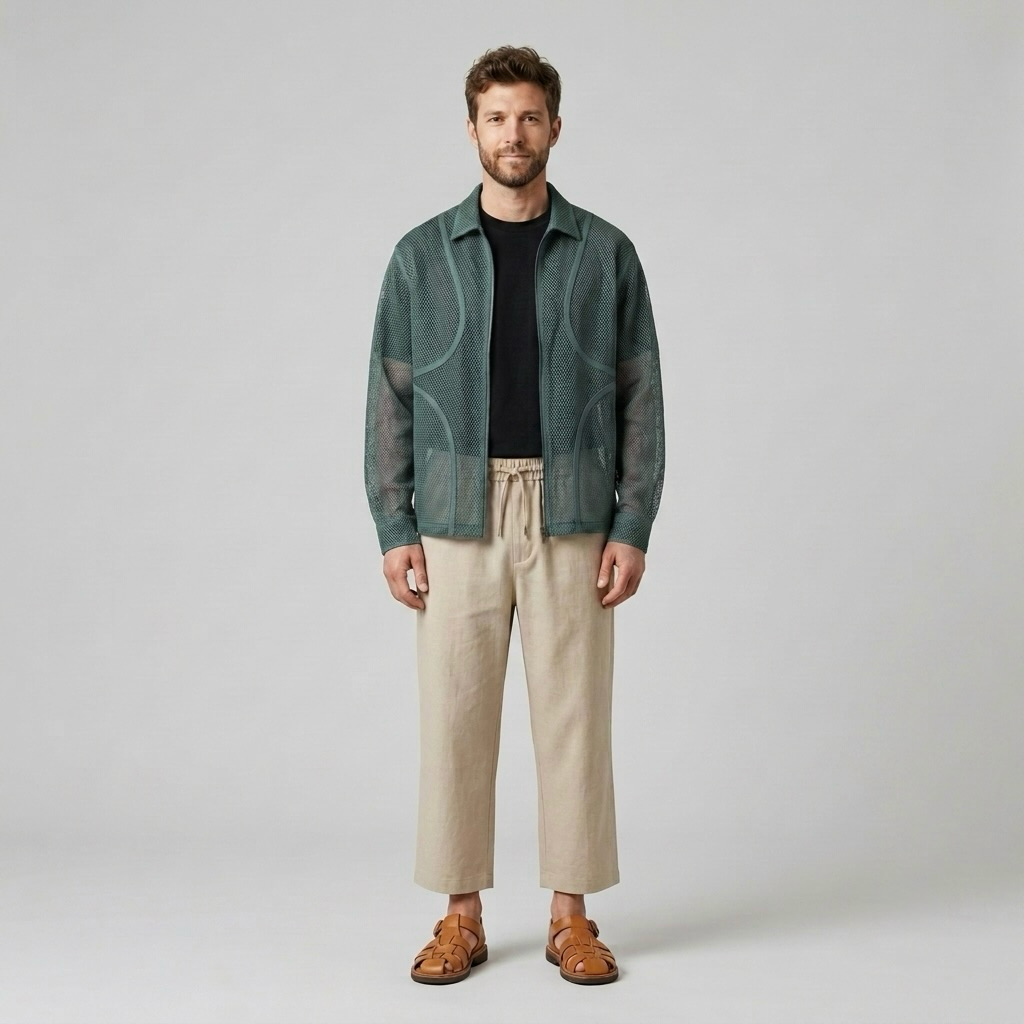 Mesh Overshirt Jacket