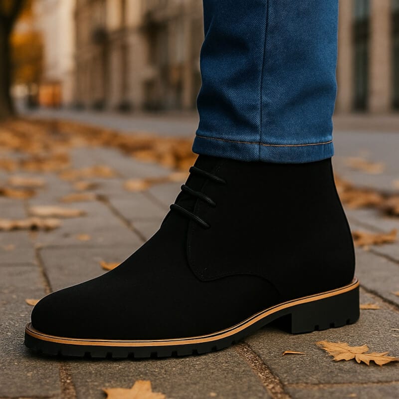 Lace-Up Suede Boots