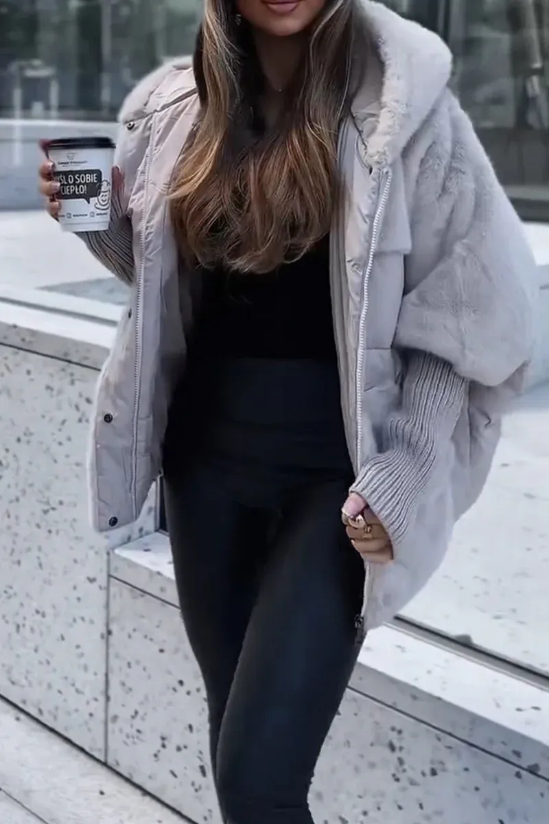 Oversized Teddy Puffer Coat with Hood