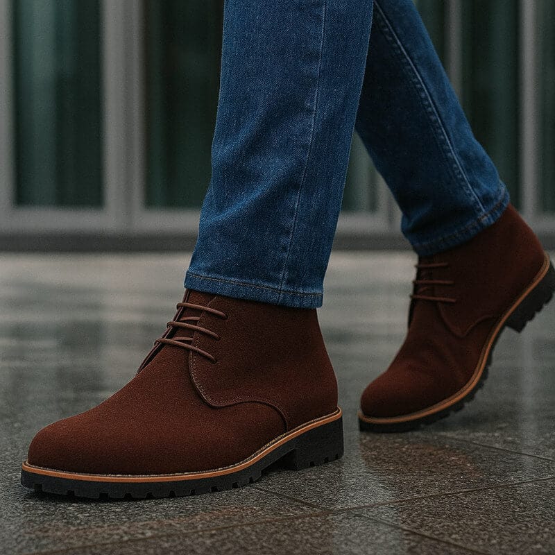 Lace-Up Suede Boots