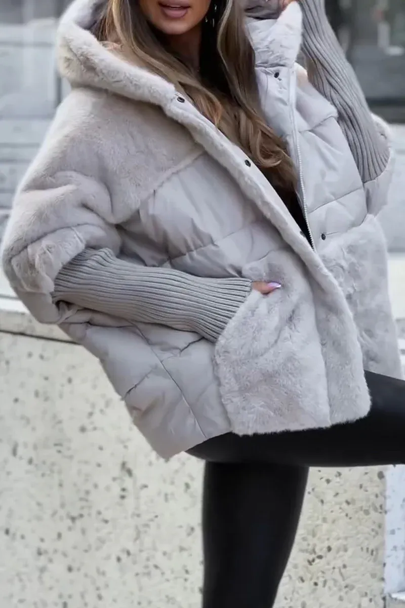 Oversized Teddy Puffer Coat with Hood