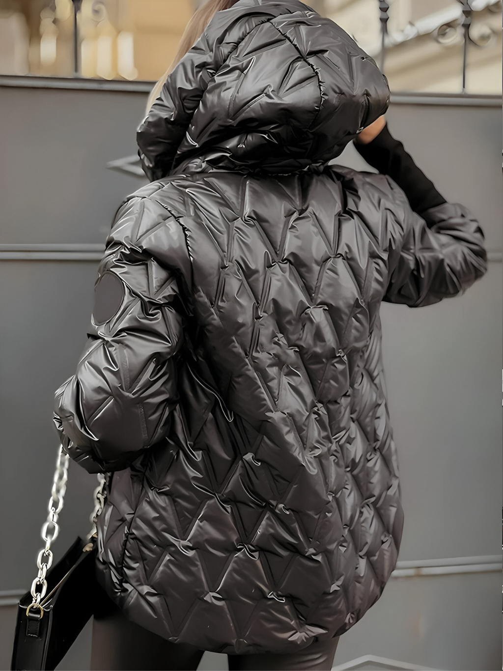 Quilted Winter Coat with Hood
