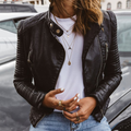 Casual Biker Style Zip Jacket
