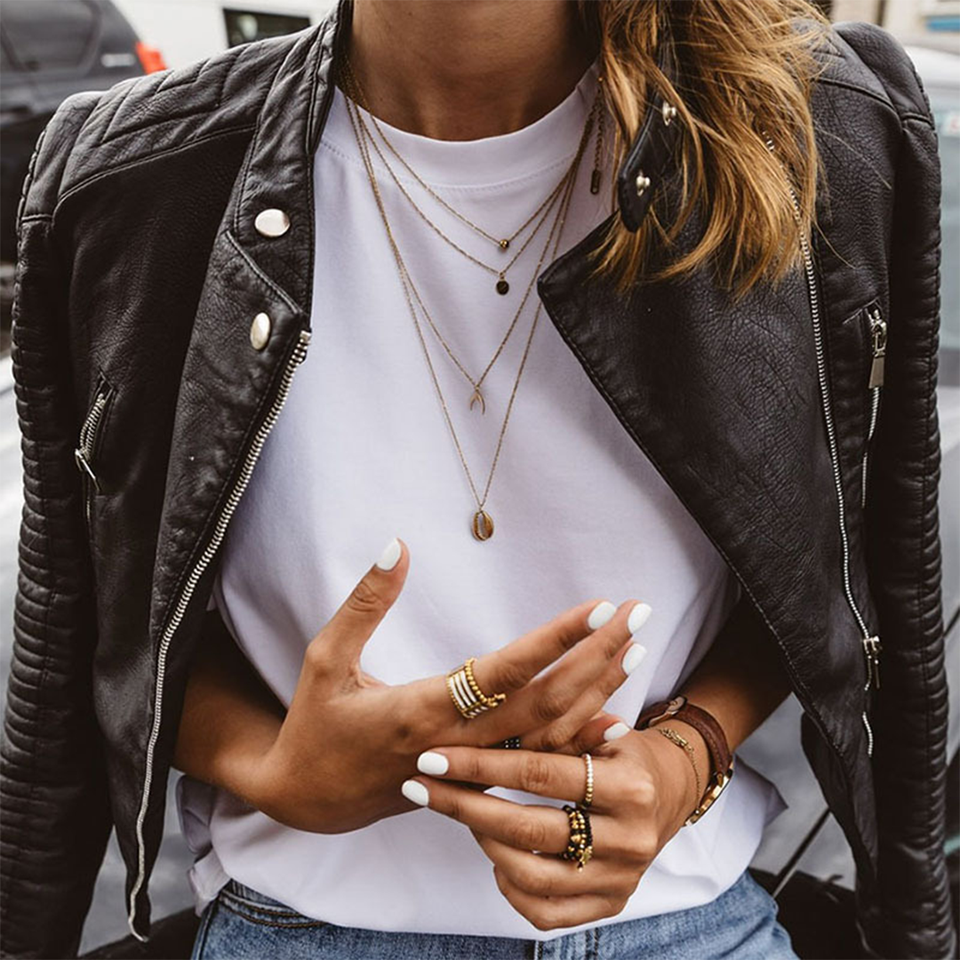 Casual Biker Style Zip Jacket