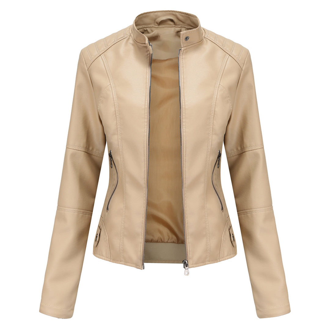 Slim Fit Faux Leather Biker Jacket