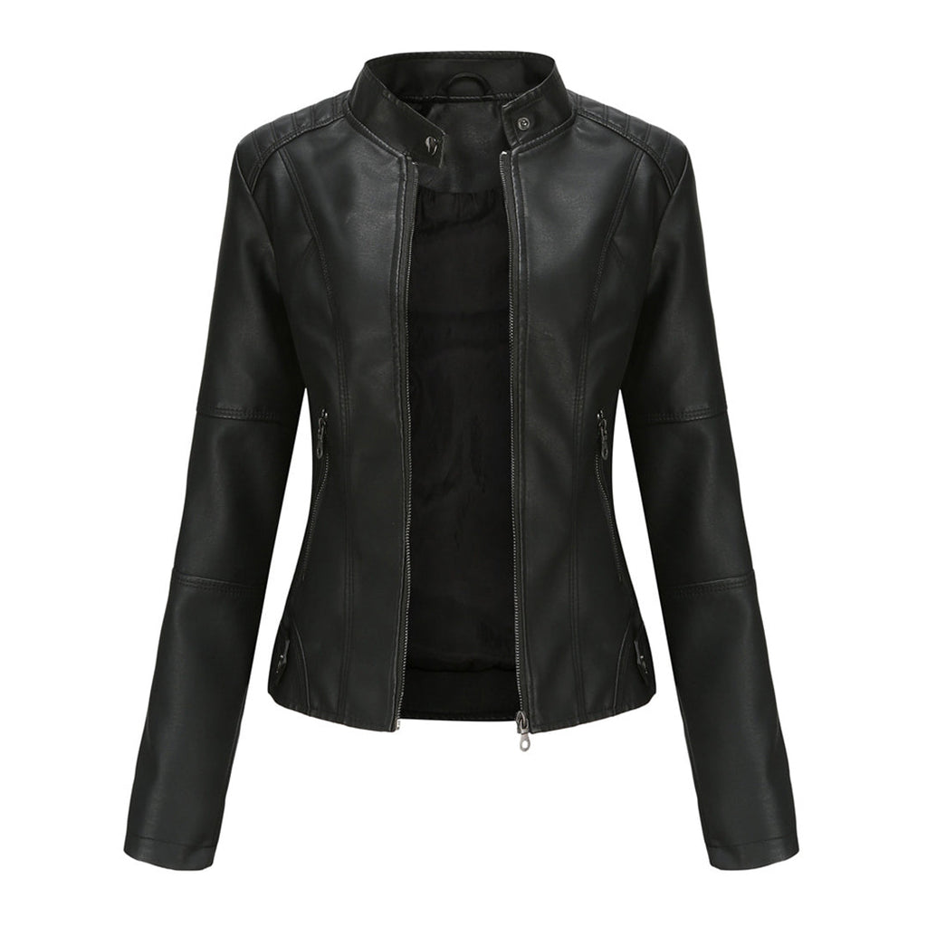 Slim Fit Faux Leather Biker Jacket