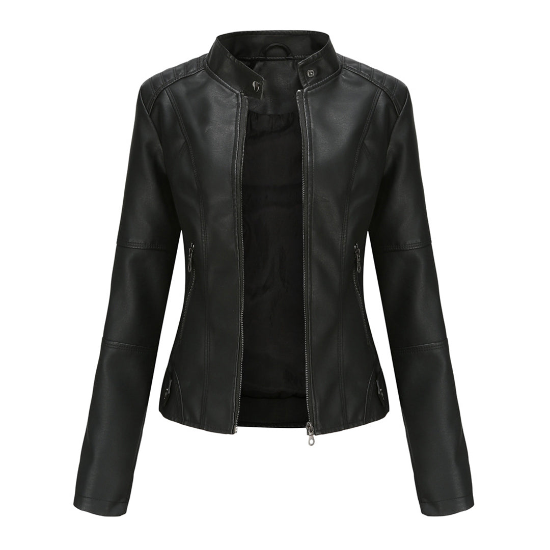 Slim Fit Faux Leather Biker Jacket