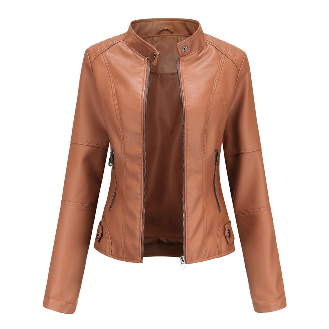 Slim Fit Faux Leather Biker Jacket