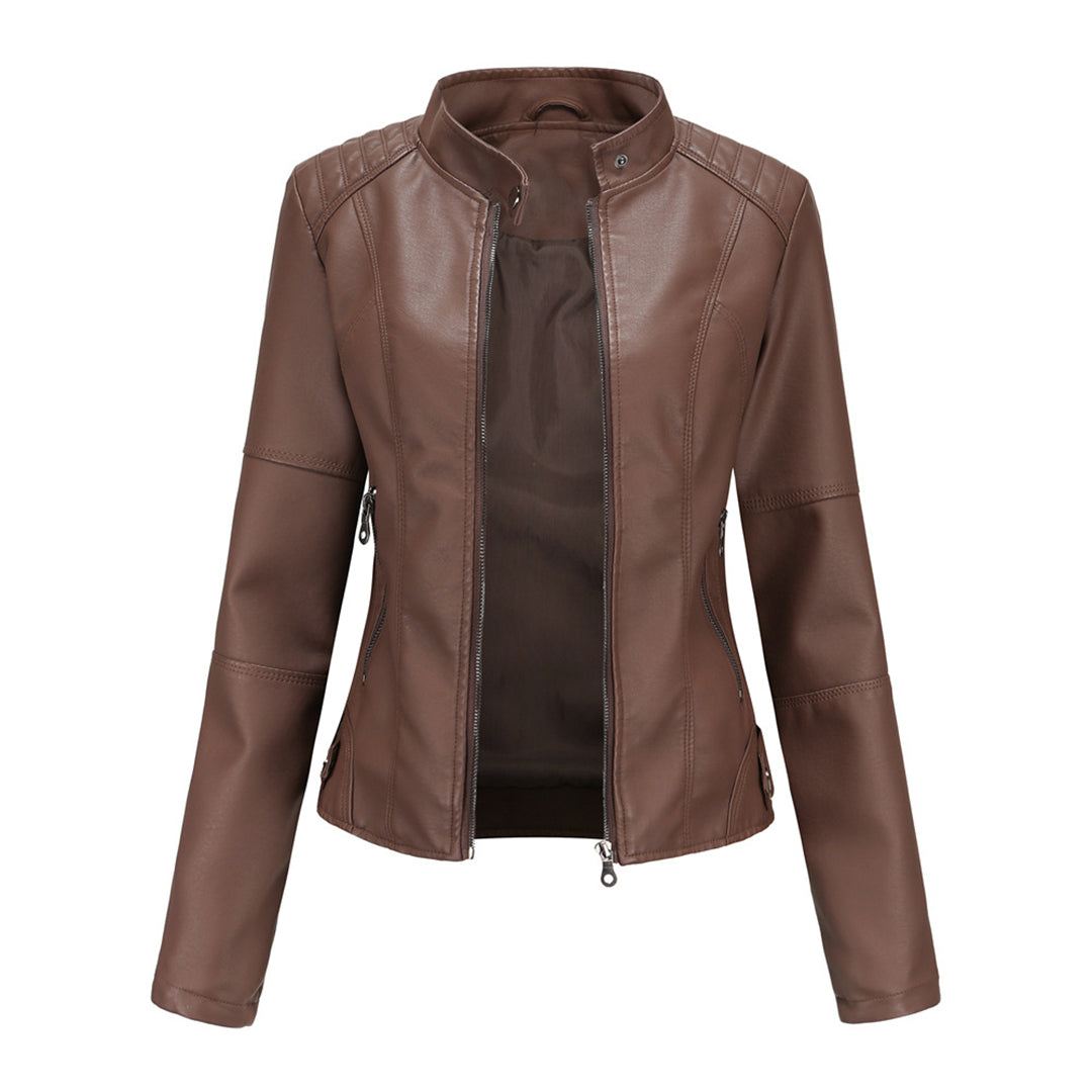 Slim Fit Faux Leather Biker Jacket