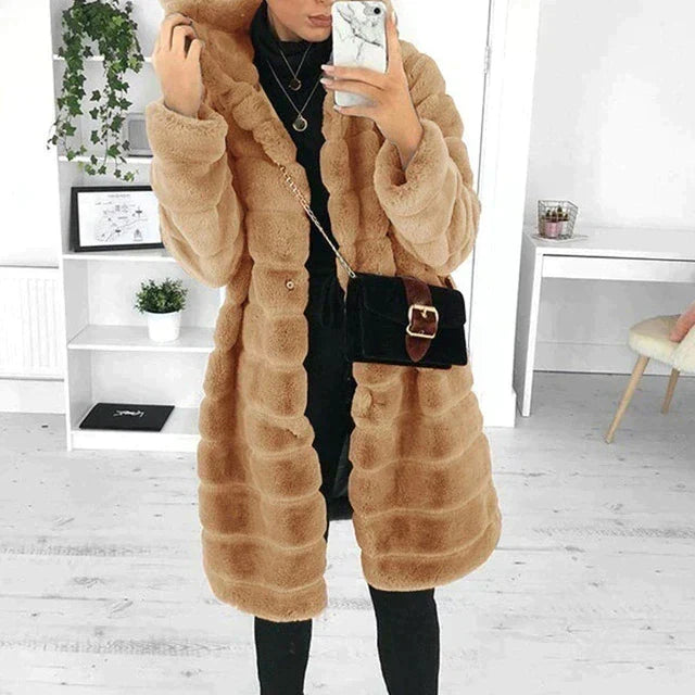 Button-Down Faux Fur Coat
