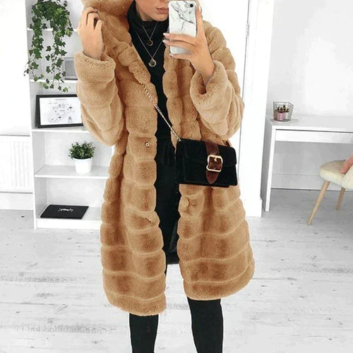 Button-Down Faux Fur Coat