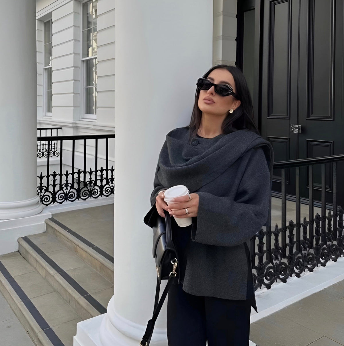 Draped Cape Coat