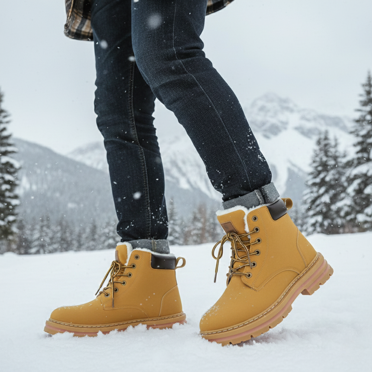 Fur-Lined Insulated Snow Boots