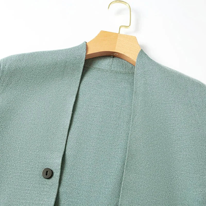Men’s Button-Up Knit Cardigan with Stripe Sleeve Detail 3