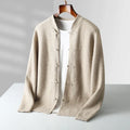 Men's Cashmere Blend Mandarin Collar Cardigan with Frog Closures 0